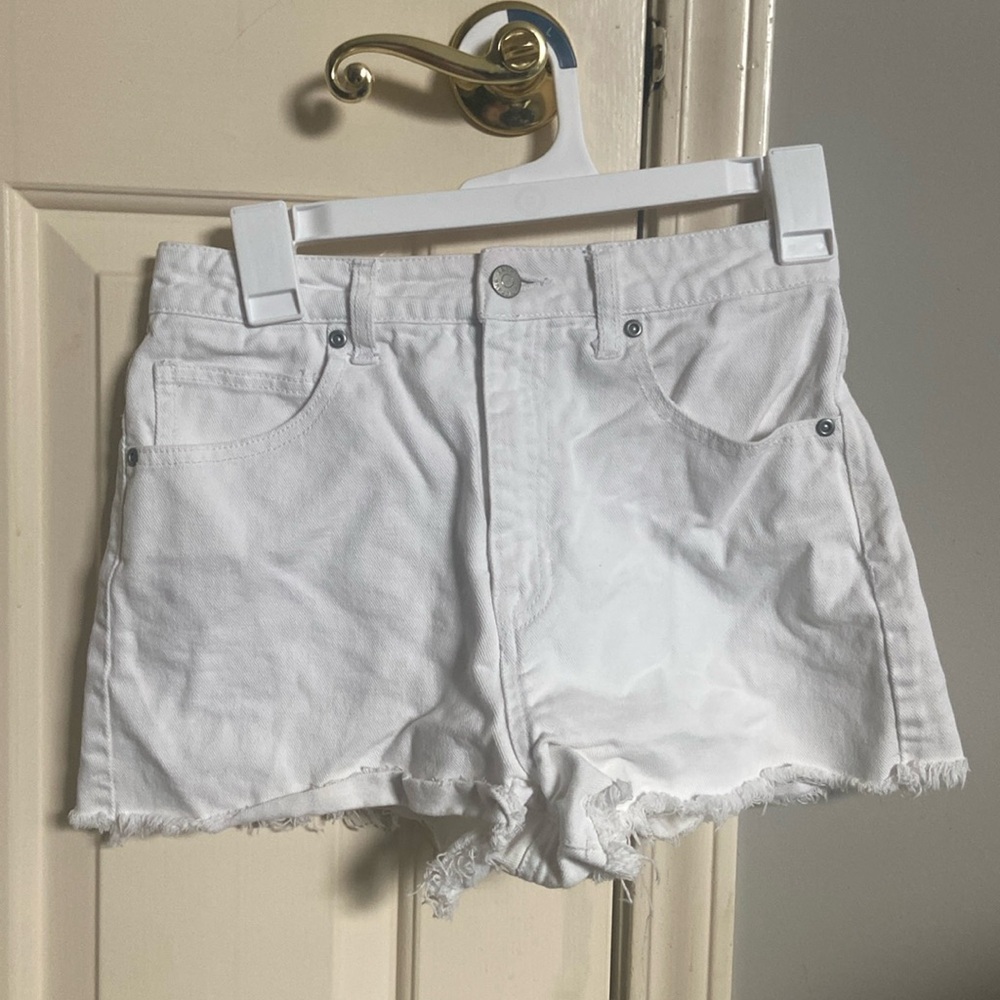 Harper heritage white denim shorts